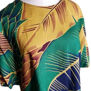 PALM Leaf Abstract Print Tropical Jamaica  Vibes Susan Graver Coastal Grandma ♡
